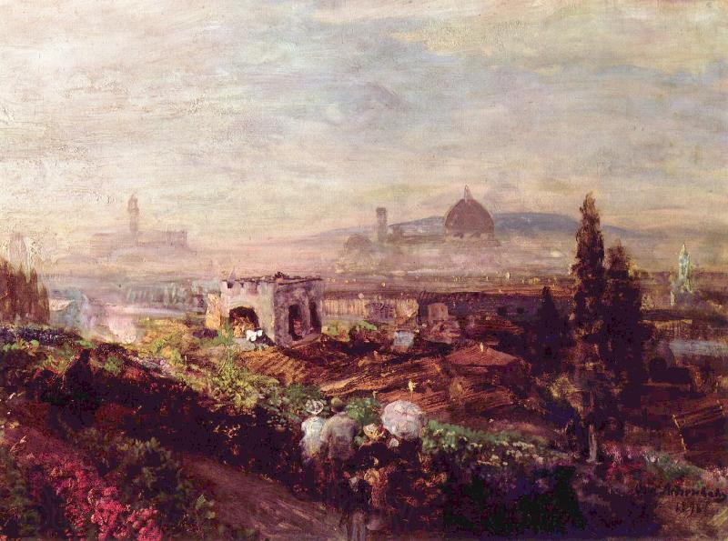 Oswald achenbach View over Florence Germany oil painting art